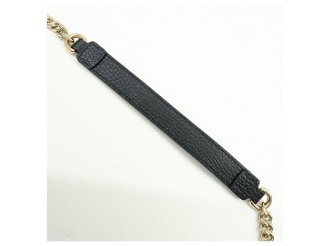 Borsa a tracolla in pelle con catena e logo Interlocking G GUCCI Nera 607720 - vista 7