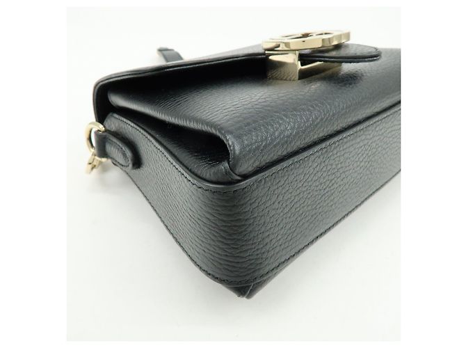 Borsa a tracolla in pelle con catena e logo Interlocking G GUCCI Nera 607720 - vista 9