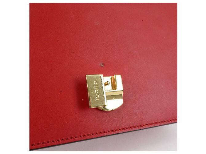 Borsa a tracolla in pelle GUCCI Sylvie Sherry Fiocco Rosso Rosso 421882 - vista 19