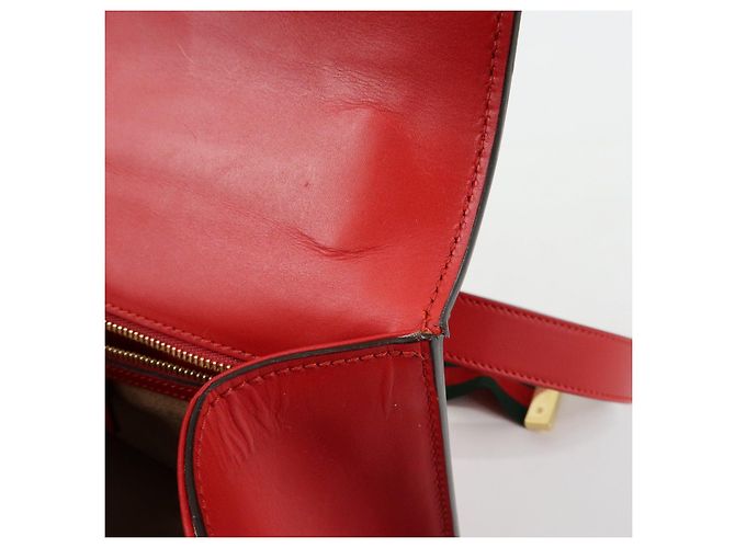 Borsa a tracolla in pelle GUCCI Sylvie Sherry Fiocco Rosso Rosso 421882 - vista 21