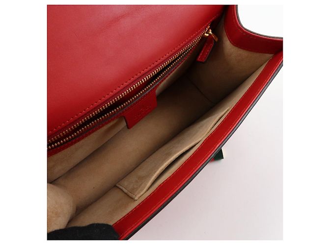 Borsa a tracolla in pelle GUCCI Sylvie Sherry Fiocco Rosso Rosso 421882 - vista 22