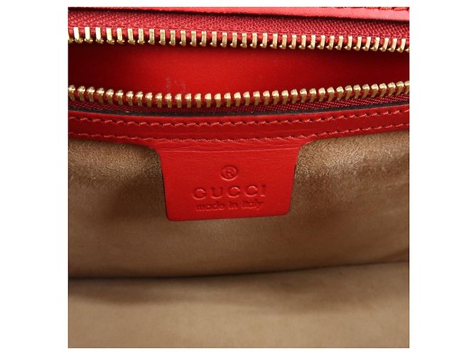 Borsa a tracolla in pelle GUCCI Sylvie Sherry Fiocco Rosso Rosso 421882 - vista 23