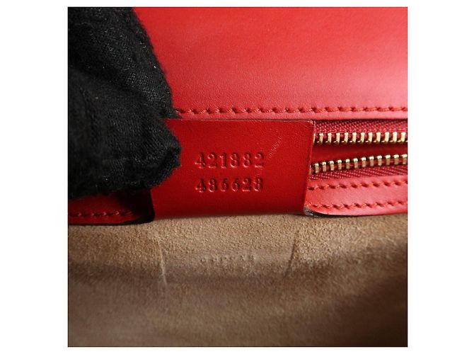 Borsa a tracolla in pelle GUCCI Sylvie Sherry Fiocco Rosso Rosso 421882 - vista 24