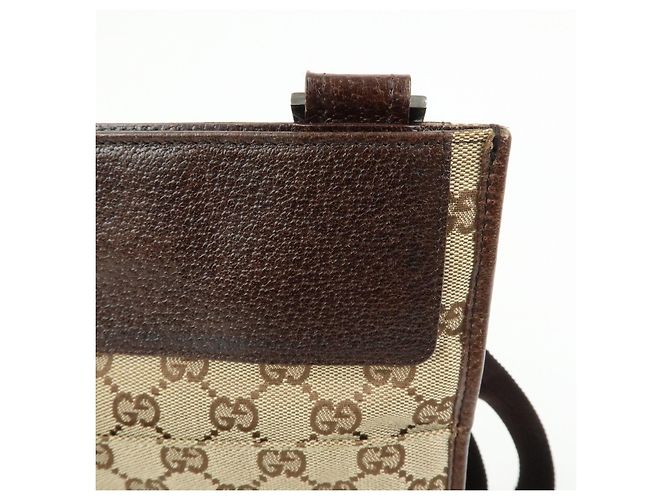Borsa a Tracolla GUCCI GG Canvas Leather Beige Brown 27639 - vista 16