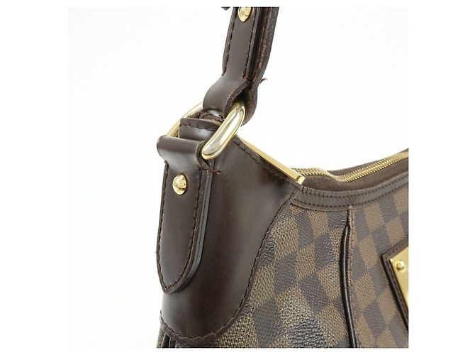 Borsa a tracolla Louis Vuitton Damier Thames GM Brown N48181 - vista 14