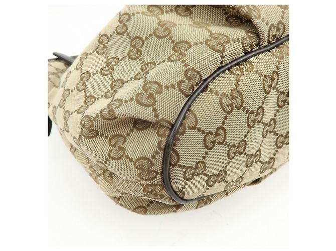 Borsa a tracolla GUCCI GG Canvas Leather Beige Dark Brown 388930 - vista 12