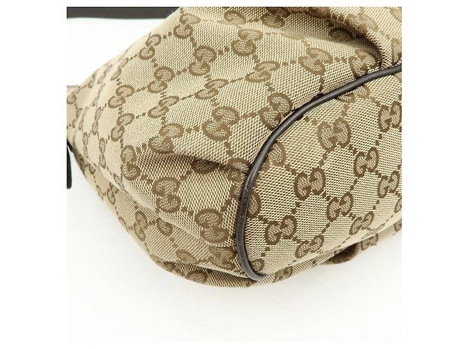 Borsa a tracolla GUCCI GG Canvas Leather Beige Dark Brown 388930 - vista 14