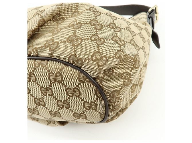 Borsa a tracolla GUCCI GG Canvas Leather Beige Dark Brown 388930 - vista 15