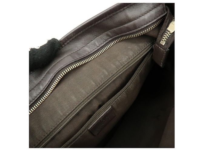 Borsa a tracolla GUCCI GG Canvas Leather Beige Dark Brown 388930 - vista 22