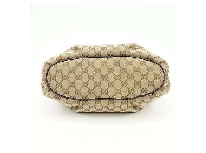 Borsa a tracolla GUCCI GG Canvas Leather Beige Dark Brown 388930 - vista 5