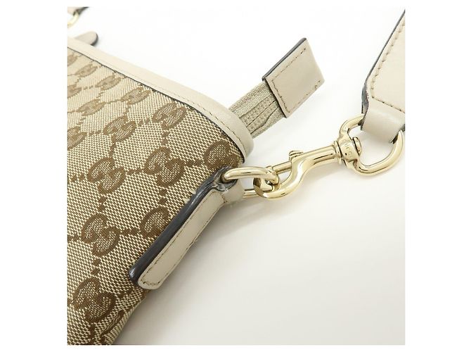 Borsa a Tracolla GUCCI GG Canvas Leather Beige White 388924 - vista 10
