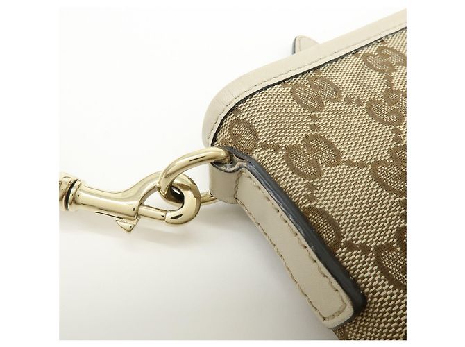 Borsa a Tracolla GUCCI GG Canvas Leather Beige White 388924 - vista 11