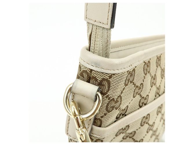 Borsa a Tracolla GUCCI GG Canvas Leather Beige White 388924 - vista 16