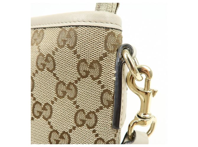 Borsa a Tracolla GUCCI GG Canvas Leather Beige White 388924 - vista 17
