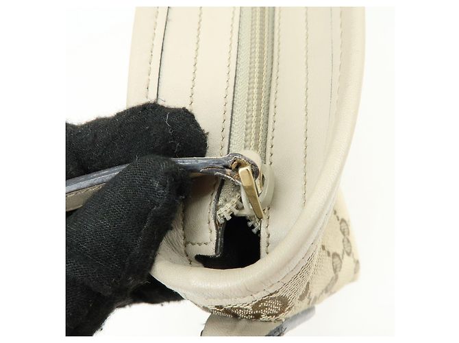 Borsa a Tracolla GUCCI GG Canvas Leather Beige White 388924 - vista 19