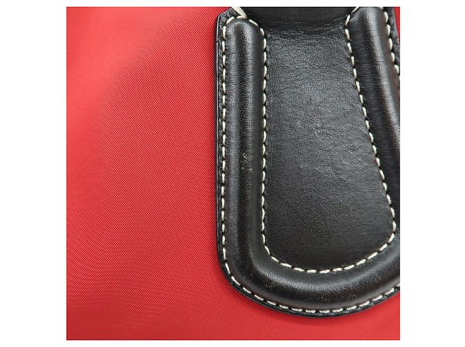 Borsa Tote BURBERRY Blue Label Nova Plaid in nylon e pelle Rosso Nero - vista 12