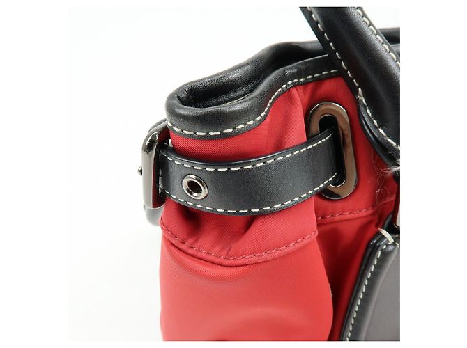 Borsa Tote BURBERRY Blue Label Nova Plaid in nylon e pelle Rosso Nero - vista 18