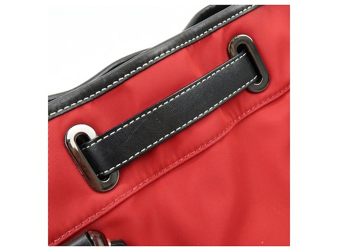 Borsa Tote BURBERRY Blue Label Nova Plaid in nylon e pelle Rosso Nero - vista 20