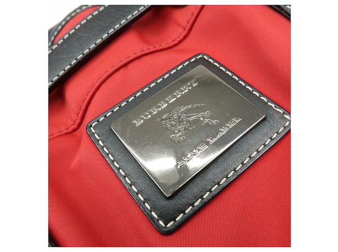 Borsa Tote BURBERRY Blue Label Nova Plaid in nylon e pelle Rosso Nero - vista 21