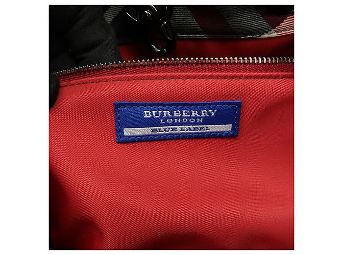 Borsa Tote BURBERRY Blue Label Nova Plaid in nylon e pelle Rosso Nero - vista 24