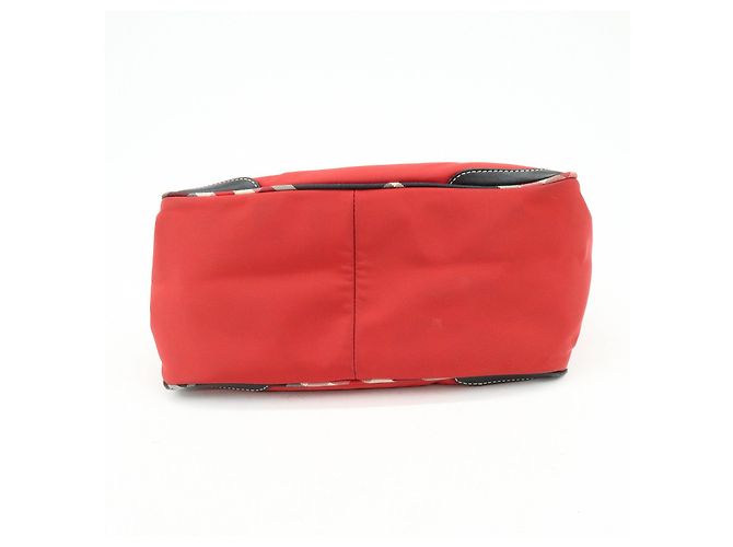 Borsa Tote BURBERRY Blue Label Nova Plaid in nylon e pelle Rosso Nero - vista 5