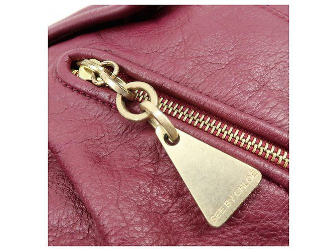 Chloé Borsa a tracolla in pelle Chloe See By Chloe Bordeaux - vista 17