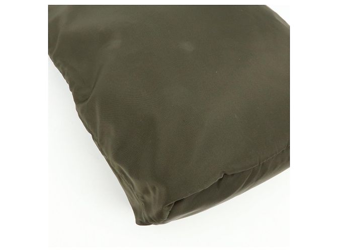 Borsa Tote e Borsa a Tracolla PRADA in Nylon con Logo Triangolare Khaki Black 1BG052 - vista 11