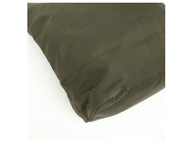 Borsa Tote e Borsa a Tracolla PRADA in Nylon con Logo Triangolare Khaki Black 1BG052 - vista 13