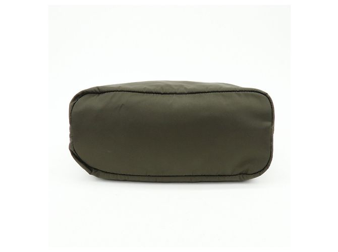 Borsa Tote e Borsa a Tracolla PRADA in Nylon con Logo Triangolare Khaki Black 1BG052 - vista 5