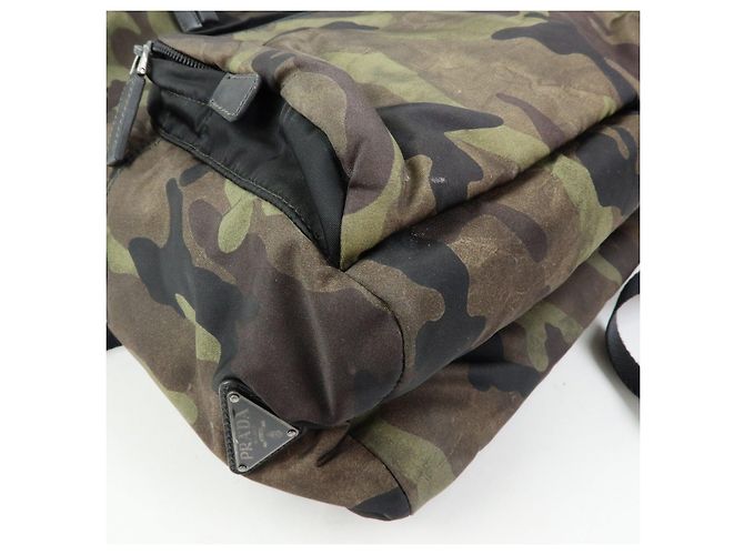 PRADA Triangle Logo Nylon Leather Backpack Camouflage VZ0066 - view 10