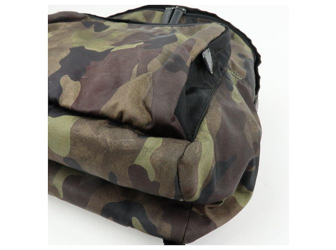 PRADA Triangle Logo Nylon Leather Backpack Camouflage VZ0066 - view 11