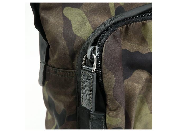 PRADA Triangle Logo Nylon Leather Backpack Camouflage VZ0066 - view 18