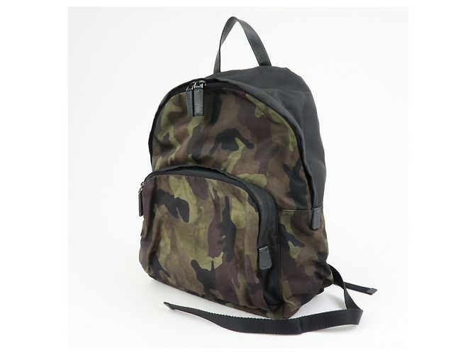 PRADA Triangle Logo Nylon Leather Backpack Camouflage VZ0066 - view 3