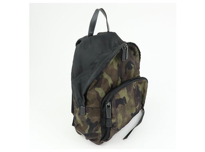 PRADA Triangle Logo Nylon Leather Backpack Camouflage VZ0066 - view 4