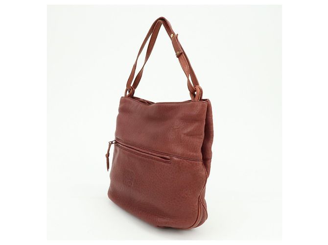 Borsa Tote in pelle Anagram LOEWE Borsa a tracolla Bordeaux - vista 3