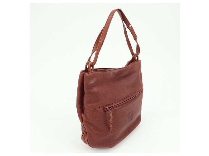 Borsa Tote in pelle Anagram LOEWE Borsa a tracolla Bordeaux - vista 4