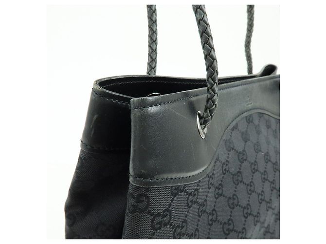 Borsa Tote e Borsa a Tracolla GUCCI GG Canvas Leather Black 109141 - vista 13