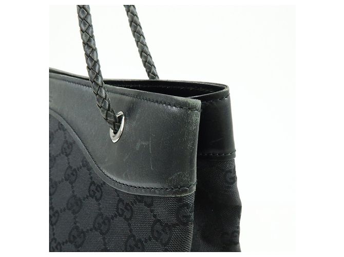 Borsa Tote e Borsa a Tracolla GUCCI GG Canvas Leather Black 109141 - vista 14