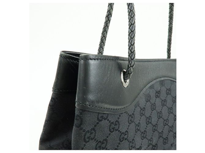 Borsa Tote e Borsa a Tracolla GUCCI GG Canvas Leather Black 109141 - vista 15