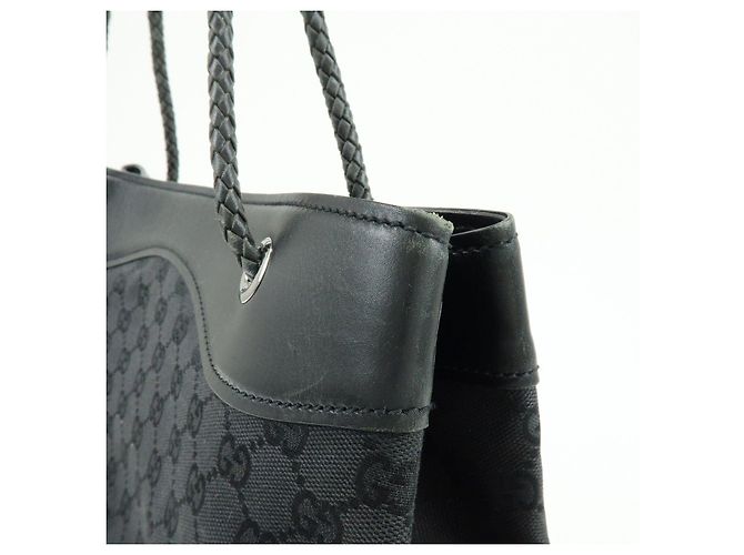 Borsa Tote e Borsa a Tracolla GUCCI GG Canvas Leather Black 109141 - vista 16