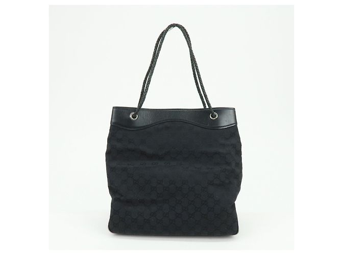 Borsa Tote e Borsa a Tracolla GUCCI GG Canvas Leather Black 109141 - vista 2
