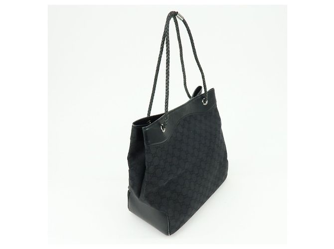 Borsa Tote e Borsa a Tracolla GUCCI GG Canvas Leather Black 109141 - vista 4