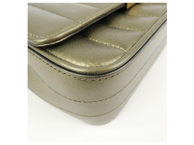 Autre Marque SAINT LAURENT PARIS Borsa a tracolla Vicky in pelle Borsa crossbody Oro - vista 10