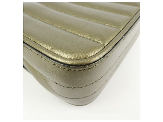 Autre Marque SAINT LAURENT PARIS Borsa a tracolla Vicky in pelle Borsa crossbody Oro - vista 12