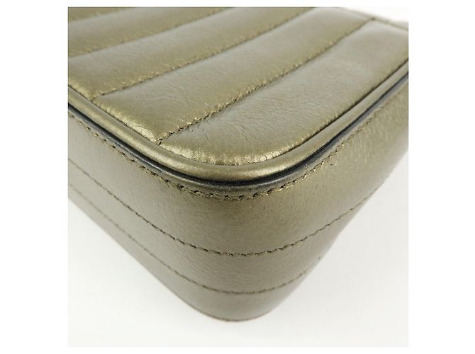 Autre Marque SAINT LAURENT PARIS Borsa a tracolla Vicky in pelle Borsa crossbody Oro - vista 13