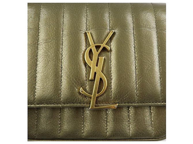 Autre Marque SAINT LAURENT PARIS Borsa a tracolla Vicky in pelle Borsa crossbody Oro - vista 14