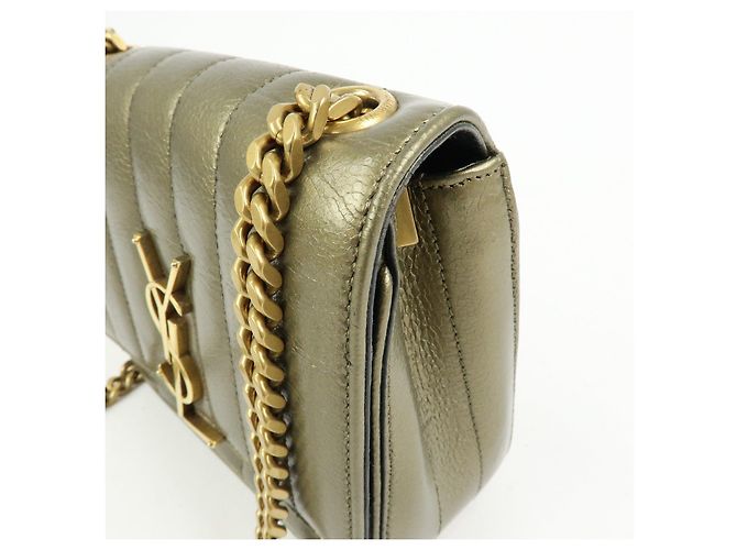 Autre Marque SAINT LAURENT PARIS Borsa a tracolla Vicky in pelle Borsa crossbody Oro - vista 15