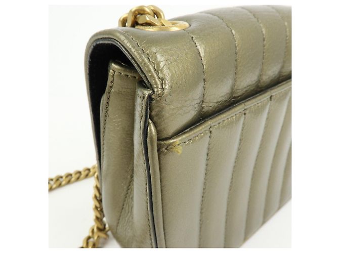 Autre Marque SAINT LAURENT PARIS Borsa a tracolla Vicky in pelle Borsa crossbody Oro - vista 16