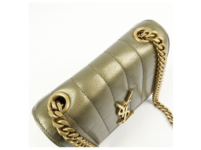 Autre Marque SAINT LAURENT PARIS Borsa a tracolla Vicky in pelle Borsa crossbody Oro - vista 18