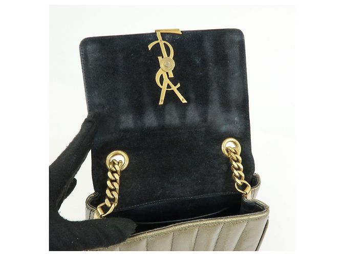 Autre Marque SAINT LAURENT PARIS Borsa a tracolla Vicky in pelle Borsa crossbody Oro - vista 19